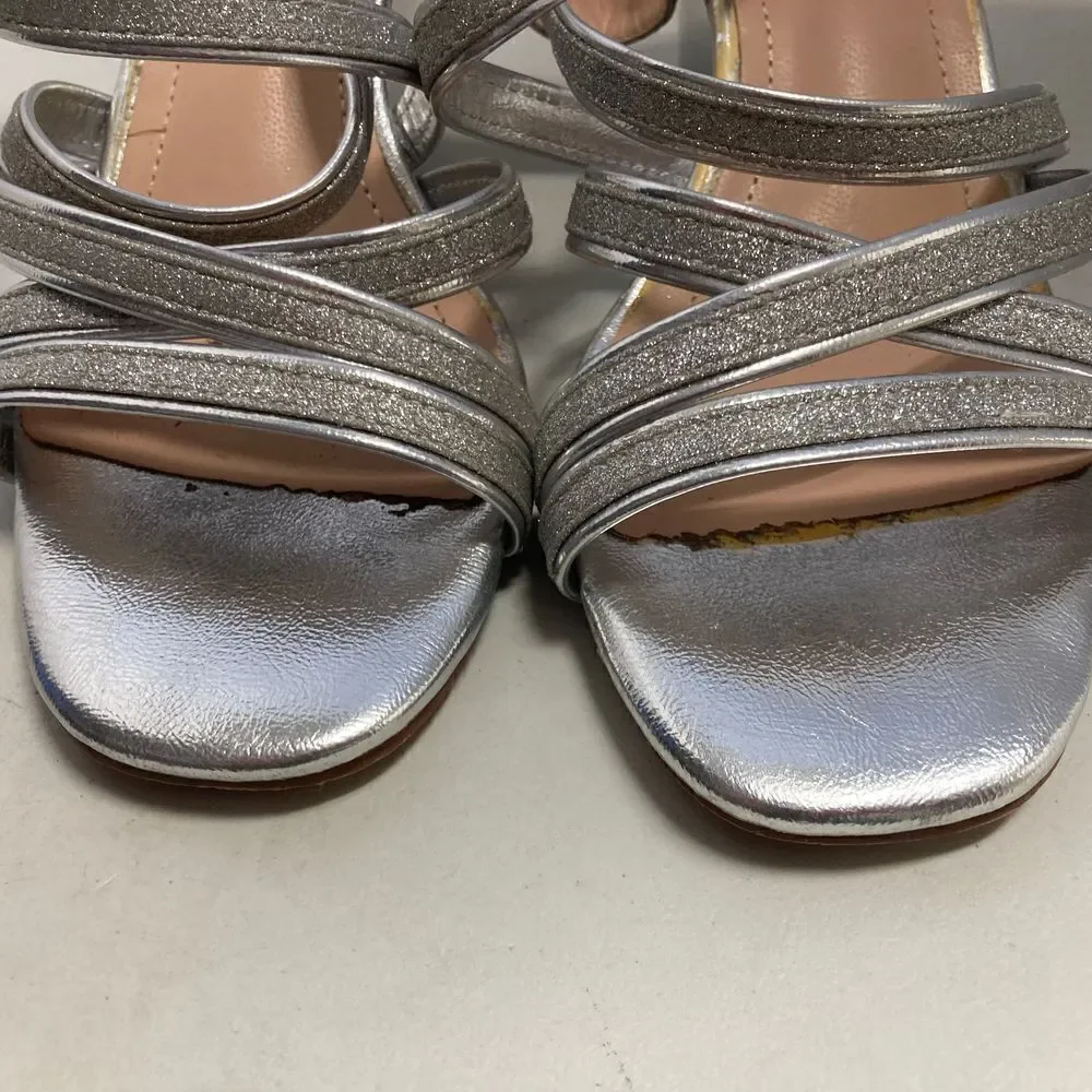 DREAM PAIRS Women’s Silver Wedge Strappy Heels Size 7.‎